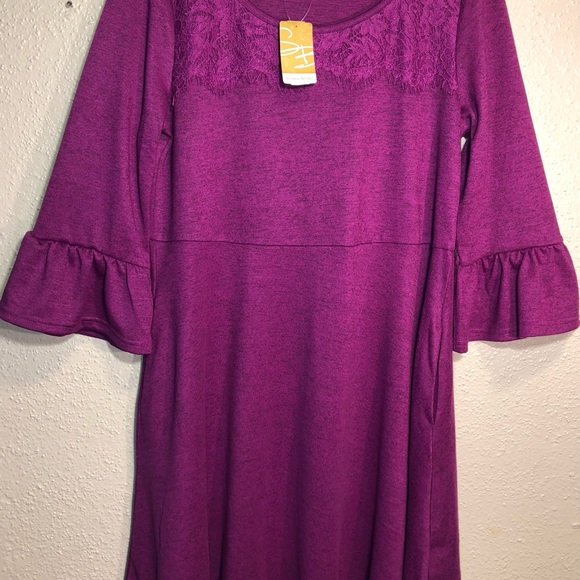 SUZANNE BETRO SIZE Medium N.W.T Color Plum 37”Top to Bottom 20”Armpit to Armpit - Picture 6 of 7
